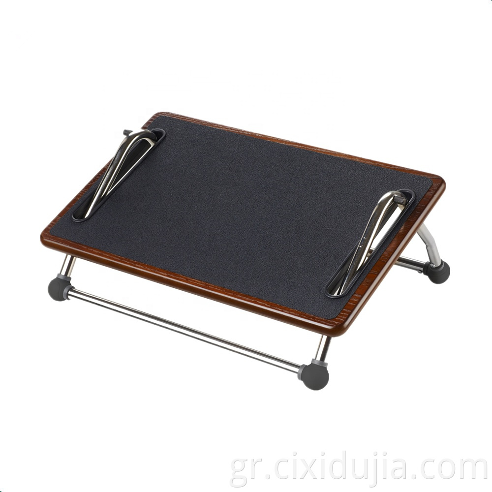 Adjustable wooden & steel footrest